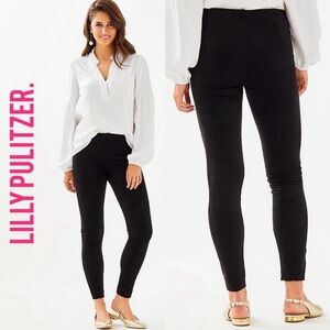 NWT! Lily Pulitzer Women's Anika High Rise Ultra Sue Black Pants Size 8